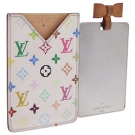 LOUIS VUITTON Monogram Multicolor Etui Miroir Mirror White M92651 Auth BA15522 Blanc