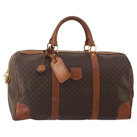 Céline Bolso Boston CELINE Macadam PVC Cuero Marrón Tono Dorado Auth 201406 Castaño Otro