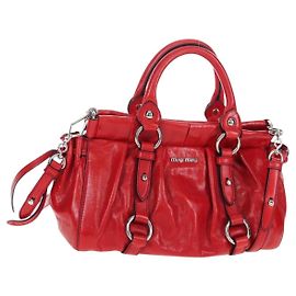 Miu Miu Handtasche aus Leder 2way rot silber authentisch 167604SM Silber Rot