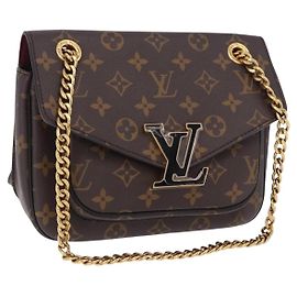 LOUIS VUITTON Bolsa de Ombro Monogram Passy M45592 LV Auth 201537SAM Monograma