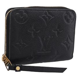 LOUIS VUITTON Monogram Empreinte Zippy Coin Purse Black M60574 LV Auth 204595V Black