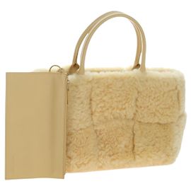 BOTTEGA VENETA Handtasche aus Wolle beige Auth 203144M Beige
