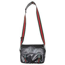 Bolsa Messenger Gucci Imprime com fivela dupla preta Preto