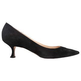 Escarpins à bout pointu en daim noir Manolo Blahnik Taille 40 Noir