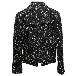 Vintage Black & White Chanel Fall/Winter 2002 Wool Tweed Jacket Size FR 44 Black