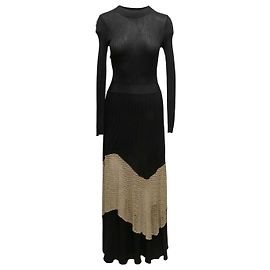 Black & Gold Ulla Johnson Knit Maxi Dress Size US S Black