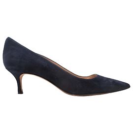 Navy Manolo Blahnik Suede Pointed-Toe Pumps Size 36 Navy blue