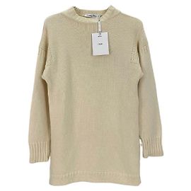 Dior Strickpullover aus weißer Wolle mit Stickerei Mehrfarben