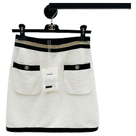 Chanel Cruise Baumwollrock Weiß Mehrfarben