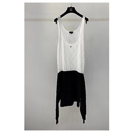 Chanel Cotton Camisole Dress Quilted Pattern Size 38 Multiple colors