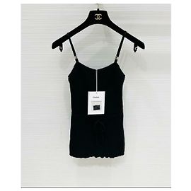 Top Camisola Chanel de Algodão com Detalhe de Laço Preto Multicor