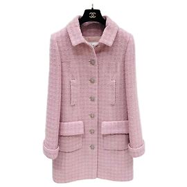 Abrigo Chanel Serie Snow de lana rosa talla 34 Multicolor