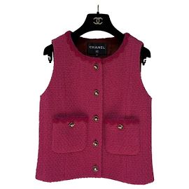 Top Chanel Metiers d'Art de Tweed Morado Talla 36 Multicolor