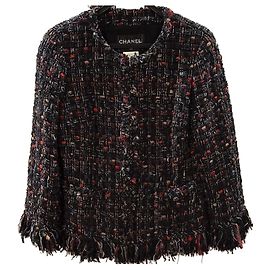 Veste Chanel en Tweed à détails de franges Multicolore