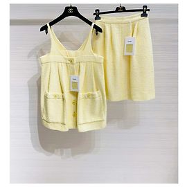 Chanel Yellow Tweed Skirt with Sequins Multiple colors