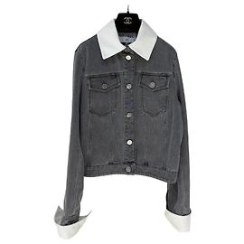 Veste Chanel en denim gris taille 36 Multicolore