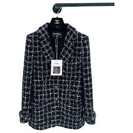Chaqueta Chanel de tweed con estampado de cuadros Multicolor