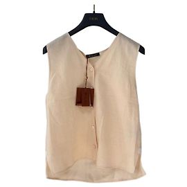 Top Loro Piana in lino rosa Multicolore