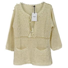 Céline Cotton Top with Cut-out and Puff Sleeves White Multiple colors