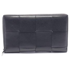 Bottega Veneta Cassette Round Long Wallet Black