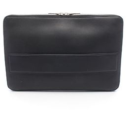 Pochette Bottega Veneta en cuir noir Noir
