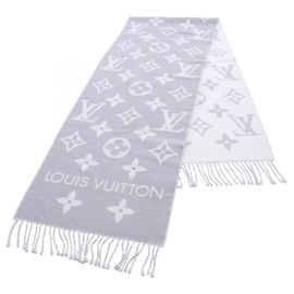 Étole en laine Louis Vuitton LV Essential Blanc Violet