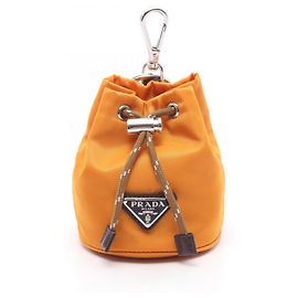 Accesorio Mini Bolso Charm Prada Re-Nylon Castaño Naranja