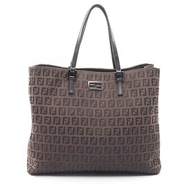 Sac Cabas Fendi Zucchino Marron Noir