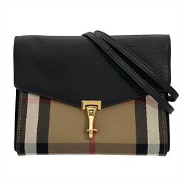 Bolso de hombro Burberry Nova Check Macken Negro