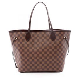 Bolsa tote Louis Vuitton Neverfull MM Damier Ebene Marrom Damier ebene