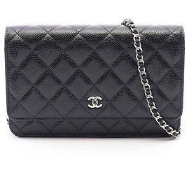 Chanel Matelassé Black Shoulder Bag Black