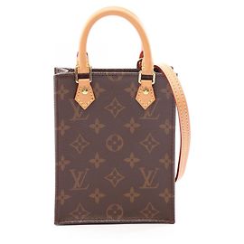 Sac à main Louis Vuitton Petite Sac Plat Monogram Marron Monogramme