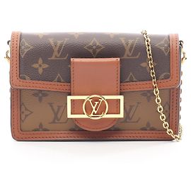 Louis Vuitton Portefeuille Dauphine Monogram Reverse Shoulder Bag Marrom Bege