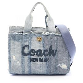 Bolsa Coach Cargo Tote 26 em denim Azul