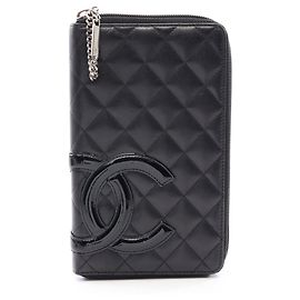 Chanel Cambon Line Round Long Wallet Black