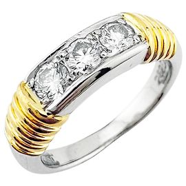 Christian Dior Ehering aus Platin und Gold Silber Golden