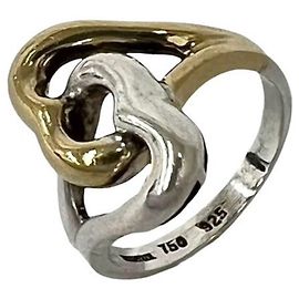 Autre Marque Anillo Tiffany Double Heart Combination Plata Dorado