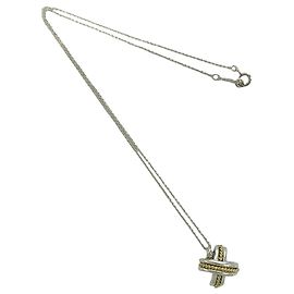 Autre Marque Tiffany & Co. Signature Kreuz-Halskette Silber Golden