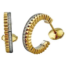 Boucles d'oreilles créoles Boucheron Quatre Radiant Argenté Doré