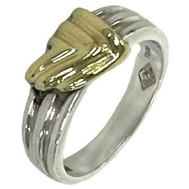 Autre Marque Anillo Tiffany Grooved Signature Plata Dorado