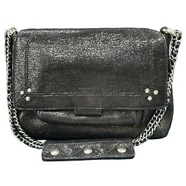 Jerome Dreyfuss Lulu Black Leather Chain Shoulder Bag Black