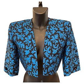 Autre Marque Giacca corta blu a fantasia Saint Laurent Altro