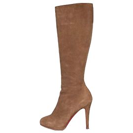 Christian Louboutin Brown Suede Knee-High Boots Sz.36 Pre-owned Other