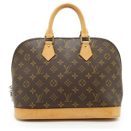 Louis Vuitton Vintage Monogram Canvas Alma PM Bag Handbag Brown