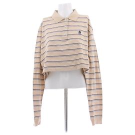Prada Polo in piqué a righe Beige