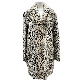 Maje Casaco de leopardo em coelho branco Branco