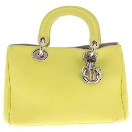 Autre Marque Bolsa de mão em couro Diorissimo Amarelo