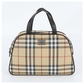 Borsa Tote in pelle Burberry Nova Check Beige