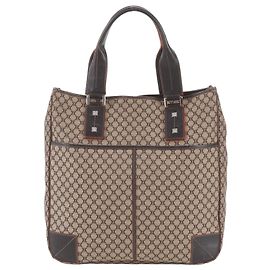 Céline Celine Macadam ST S0 16 Leder Tote Bag Braun