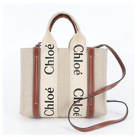 Borsa 2-Way Woody Small in pelle Chloé Beige